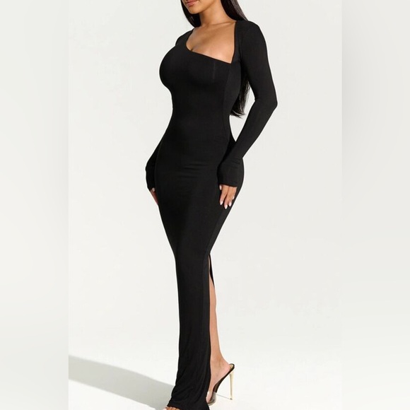 Micas Asymmetrical Neck Slit Maxi Dress - Picture 2 of 5